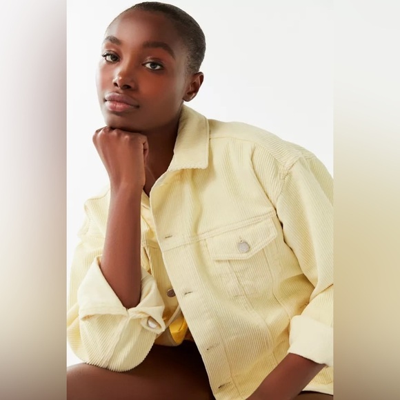 NWT Urban Outfitters BDG Pastel Yellow Corduroy Trucker Jacket - Picture 10 of 10